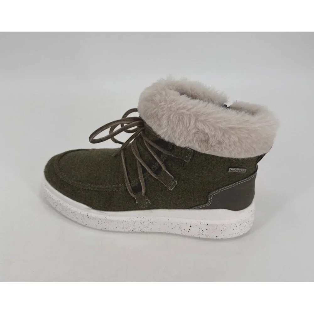 Romika Womens Fleece Olive Green Boots Size 7 7.5 38 Helsinki 01 - Picture 10 of 12